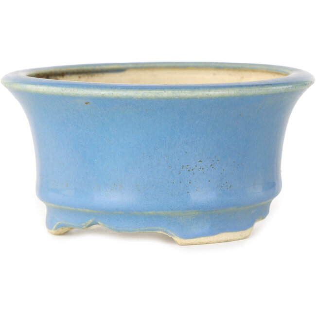 Runder blauer Bonsai-Topf von Horie Bikoh – 110 x 110 x 55 mm