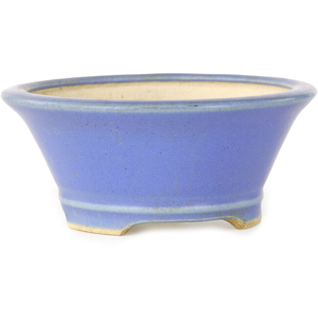 Runder blauer Bonsai-Topf von Horie Bikoh – 108 x 108 x 48 mm