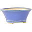 Ronde blauwe bonsaipot van Horie Bikoh - 108 x 108 x 48 mm