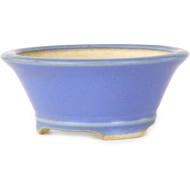 Ronde blauwe bonsaipot van Horie Bikoh - 108 x 108 x 48 mm