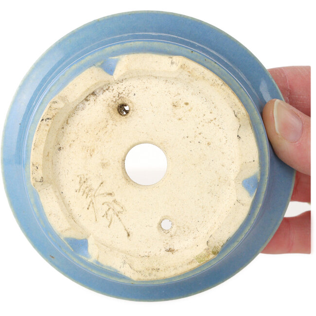 Pot à bonsaï rond bleu de Horie Bikoh - 110 x 110 x 55 mm