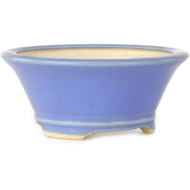 Ronde blauwe bonsaipot van Horie Bikoh - 108 x 108 x 48 mm