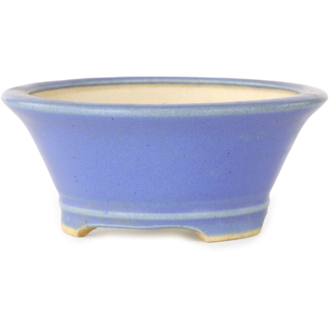 Runder blauer Bonsai-Topf von Horie Bikoh – 108 x 108 x 48 mm