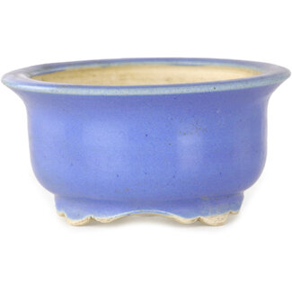 Horie Bikoh Pot à bonsaï rond bleu 95 mm par Horie Bikoh, Fukushima