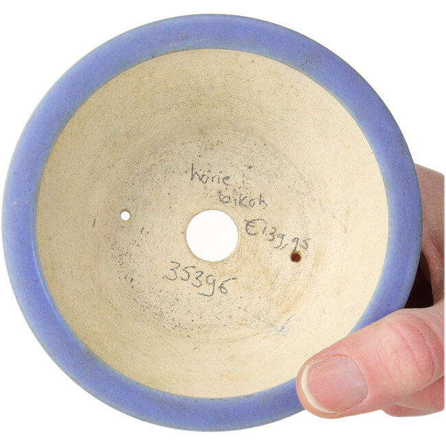 Maceta redonda azul para bonsái de Horie Bikoh - 108 x 108 x 48 mm