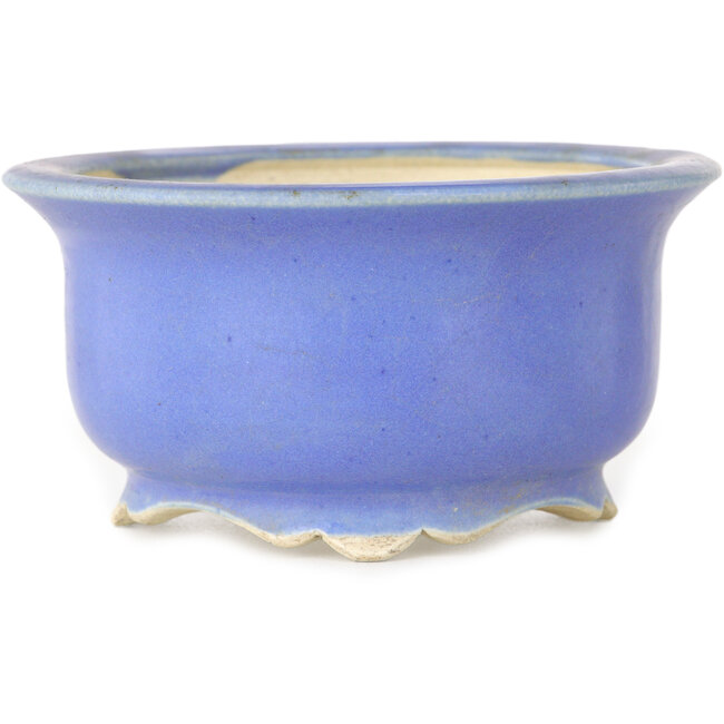 Vaso bonsai rotondo blu di Horie Bikoh - 95 x 95 x 48 mm