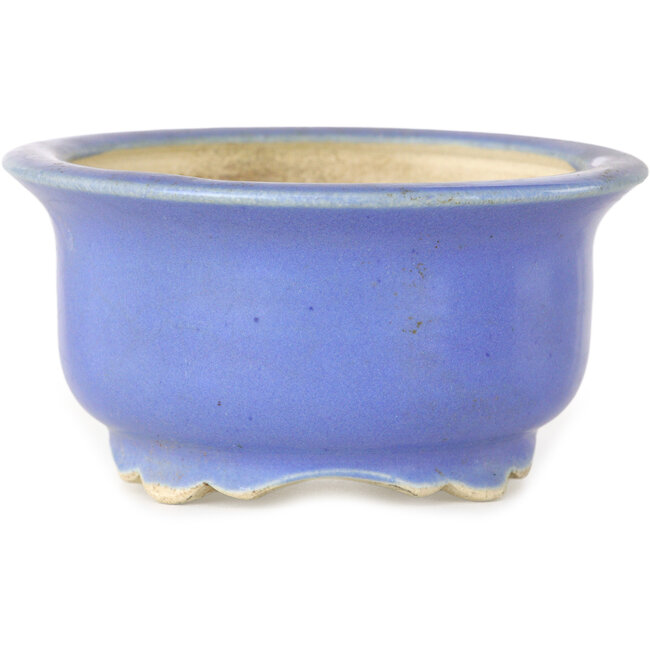 Vaso bonsai rotondo blu di Horie Bikoh - 95 x 95 x 48 mm