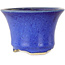 Round blue bonsai pot by Horie Bikoh - 105 x 105 x 73 mm
