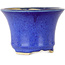 Round blue bonsai pot by Horie Bikoh - 105 x 105 x 73 mm
