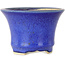 Round blue bonsai pot by Horie Bikoh - 105 x 105 x 73 mm