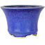 Round blue bonsai pot by Horie Bikoh - 105 x 105 x 73 mm
