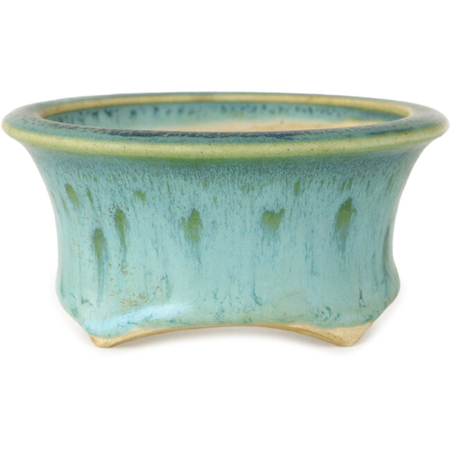 Pot à bonsaï rond bleu de Horie Bikoh - 103 x 103 x 50 mm