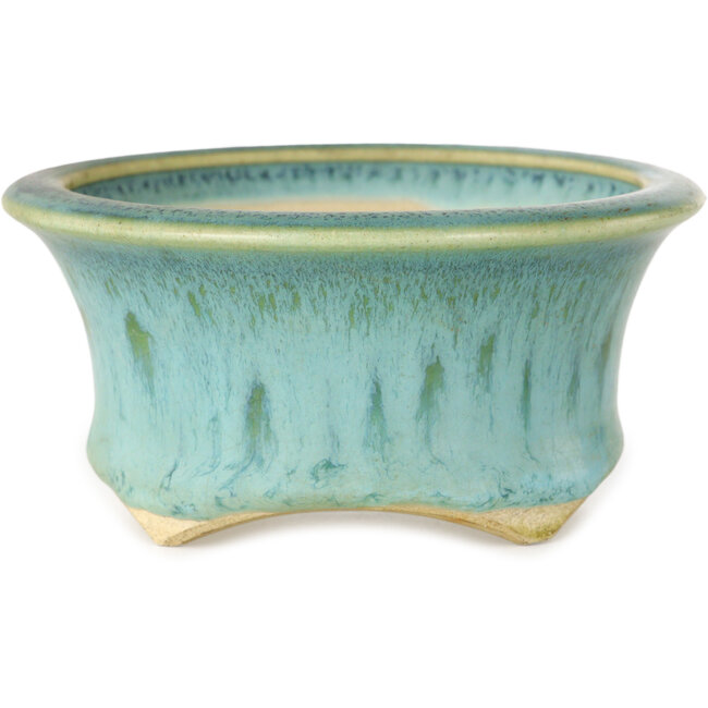 Pot à bonsaï rond bleu de Horie Bikoh - 103 x 103 x 50 mm