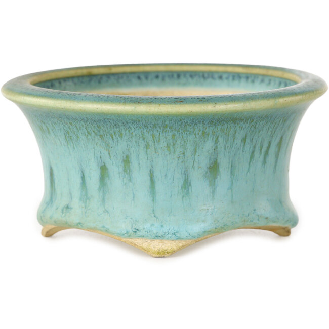 Maceta redonda azul para bonsái de Horie Bikoh - 103 x 103 x 50 mm