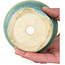 Round blue bonsai pot by Horie Bikoh - 103 x 103 x 50 mm