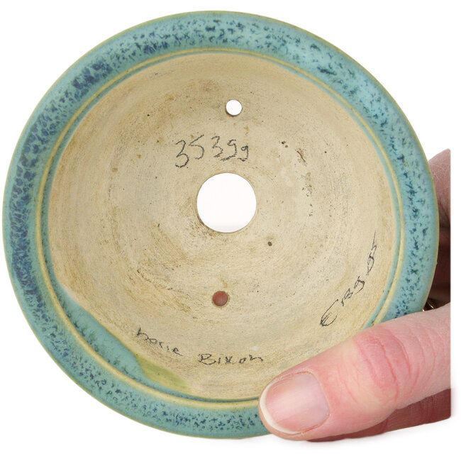 Pot à bonsaï rond bleu de Horie Bikoh - 103 x 103 x 50 mm