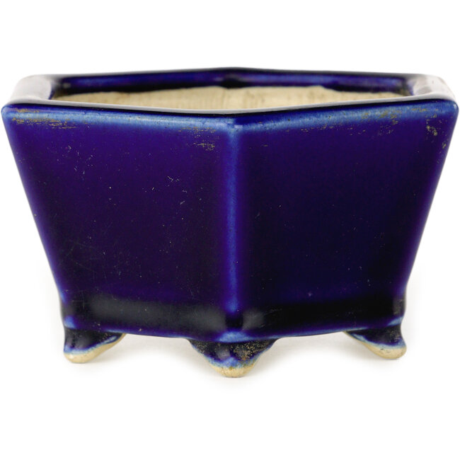 Maceta hexagonal azul para bonsái de Horie Bikoh - 105 x 105 x 55 mm