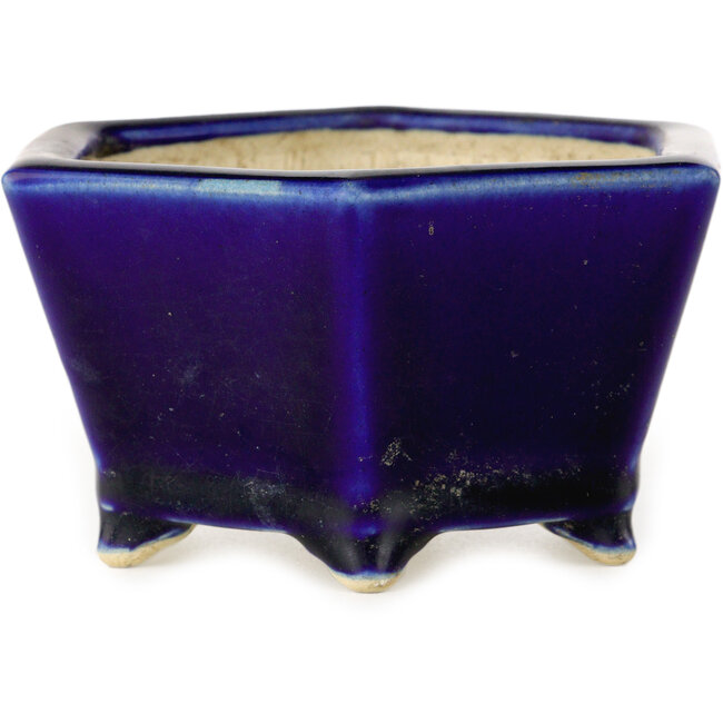 Maceta hexagonal azul para bonsái de Horie Bikoh - 105 x 105 x 55 mm