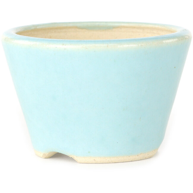 Maceta redonda azul para bonsái de Horie Bikoh - 80 x 80 x 53 mm