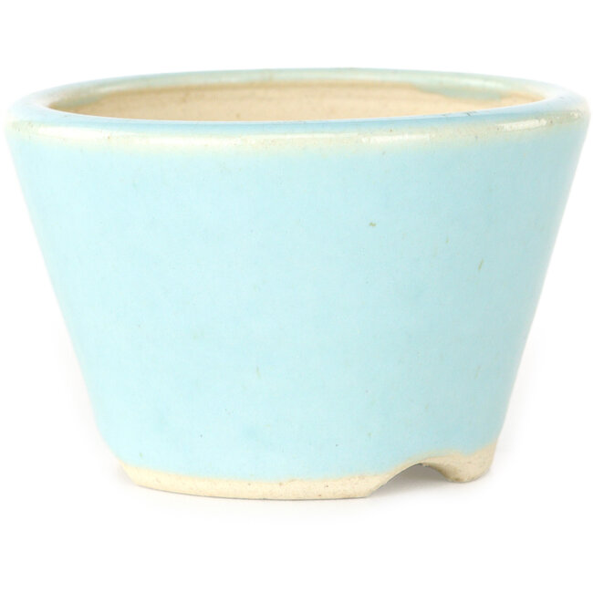 Vaso bonsai rotondo blu di Horie Bikoh - 80 x 80 x 53 mm