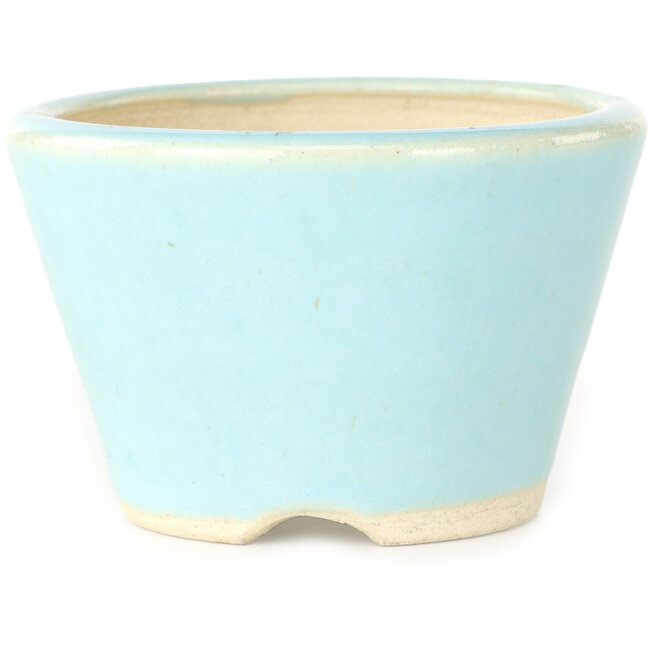 Pot à bonsaï rond bleu de Horie Bikoh - 80 x 80 x 53 mm