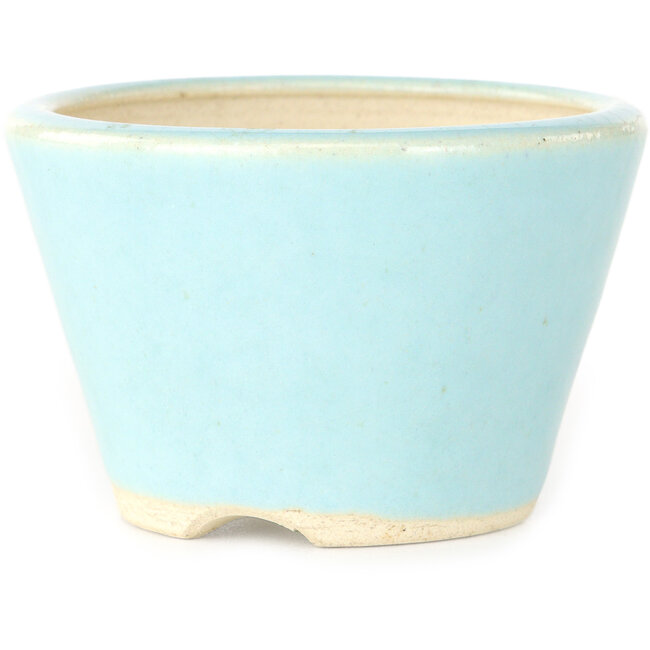 Maceta redonda azul para bonsái de Horie Bikoh - 80 x 80 x 53 mm