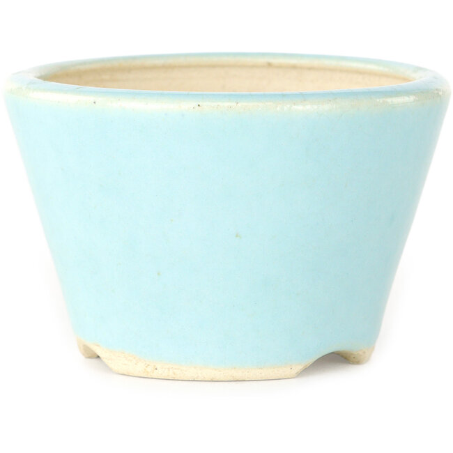 Pot à bonsaï rond bleu de Horie Bikoh - 80 x 80 x 53 mm