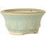 Pot à bonsaï rond bleu clair craquelé par Horie Bikoh - 95 x 95 x 47 mm