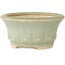 Round light blue craquelé bonsai pot by Horie Bikoh - 95 x 95 x 47 mm