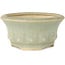 Round light blue craquelé bonsai pot by Horie Bikoh - 95 x 95 x 47 mm