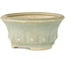 Round light blue craquelé bonsai pot by Horie Bikoh - 95 x 95 x 47 mm