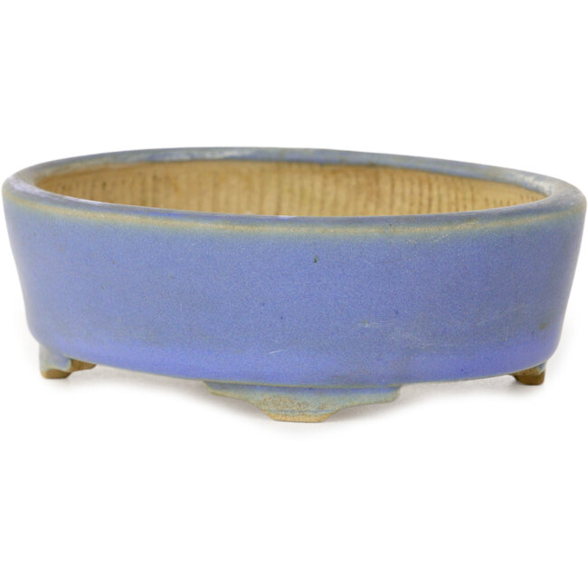 Maceta ovalada azul para bonsái de Horie Bikoh - 123 x 100 x 40 mm