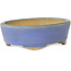 Pot ovale bleu pour bonsaï par Horie Bikoh - 123 x 100 x 40 mm