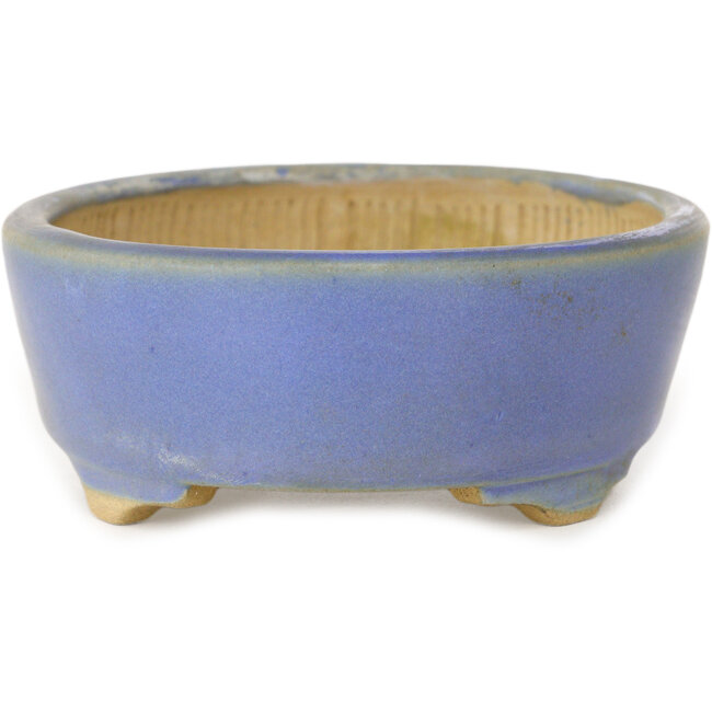 Vaso bonsai ovale blu di Horie Bikoh - 123 x 100 x 40 mm