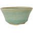 Vaso bonsai rotondo craquelé azzurro di Issho - 105 x 105 x 55 mm