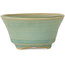 Vaso bonsai rotondo craquelé azzurro di Issho - 105 x 105 x 55 mm