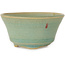 Vaso bonsai rotondo craquelé azzurro di Issho - 105 x 105 x 55 mm