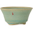 Vaso bonsai rotondo craquelé azzurro di Issho - 105 x 105 x 55 mm