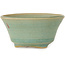 Vaso bonsai rotondo craquelé azzurro di Issho - 105 x 105 x 55 mm