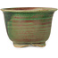 Vaso bonsai rotondo verde e rosso di Issho - 102 x 102 x 68 mm
