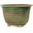Vaso bonsai rotondo verde e rosso di Issho - 102 x 102 x 68 mm