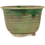 Vaso bonsai rotondo verde e rosso di Issho - 102 x 102 x 68 mm