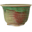 Vaso bonsai rotondo verde e rosso di Issho - 102 x 102 x 68 mm