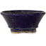 Round dark blue bonsai pot by Issho - 93 x 93 x 45 mm