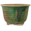 Vaso bonsai rotondo verde e rosso di Issho - 102 x 102 x 68 mm