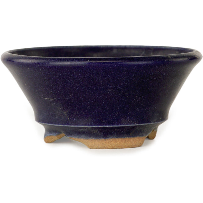 Vaso bonsai rotondo blu scuro di Issho - 93 x 93 x 45 mm