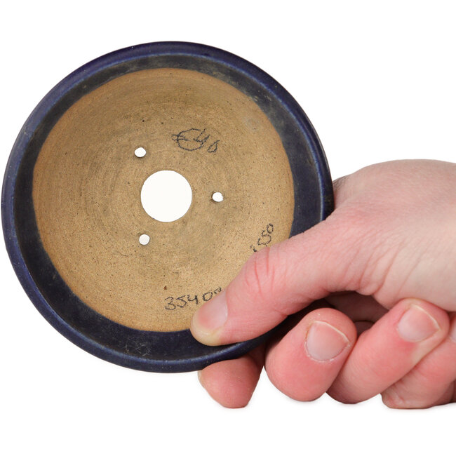 Maceta redonda para bonsái azul oscuro de Issho - 93 x 93 x 45 mm