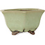 Pot à bonsaï hexagonal vert craquelé par Heian Kozan - 110 x 110 x 58 mm