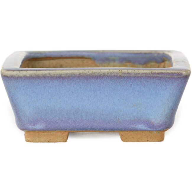 Maceta rectangular azul para bonsái de Bigei - 123 x 95 x 38 mm