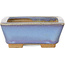 Pot à bonsaï rectangulaire bleu de Bigei - 123 x 95 x 38 mm